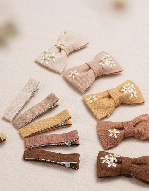 Load image into Gallery viewer, FANCY CLOUDS Baby Hair Clips 10 pcs Handmade Daisy Bows Barrettes Accessories
