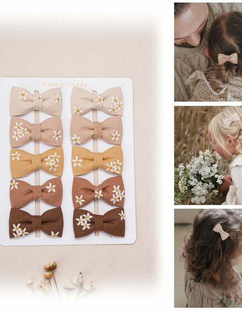 Load image into Gallery viewer, FANCY CLOUDS Baby Hair Clips 10 pcs Handmade Daisy Bows Barrettes Accessories
