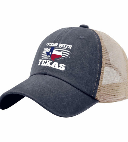 Beafoliya Texas Flag Trucker Hat Women Mesh Baseball Cap Purplish Blue