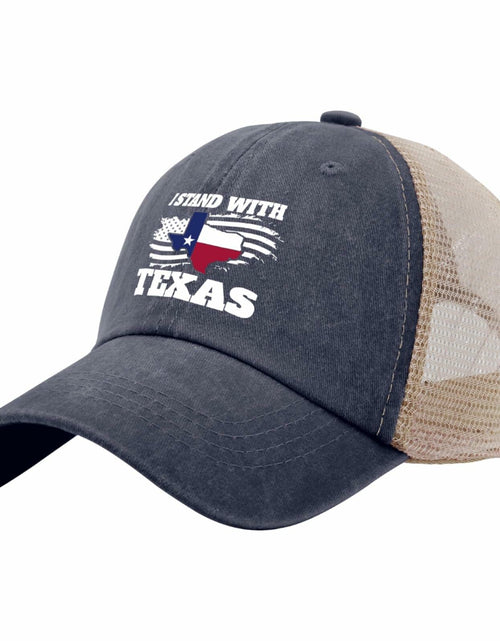 Load image into Gallery viewer, Beafoliya Texas Flag Trucker Hat Women Mesh Baseball Cap Purplish Blue
