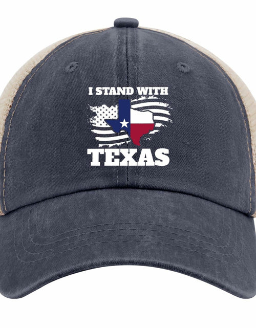 Load image into Gallery viewer, Beafoliya Texas Flag Trucker Hat Women Mesh Baseball Cap Purplish Blue

