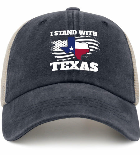 Beafoliya Texas Flag Trucker Hat Women Mesh Baseball Cap Purplish Blue