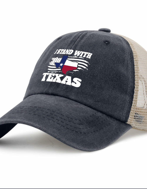Load image into Gallery viewer, Beafoliya Texas Flag Trucker Hat Women Mesh Baseball Cap Purplish Blue
