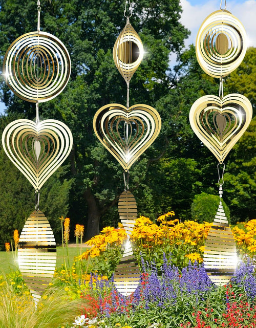Load image into Gallery viewer, 3D Metal Bird Scare Discs Set Double-Sided Reflectors Outdoor Garden Decor
