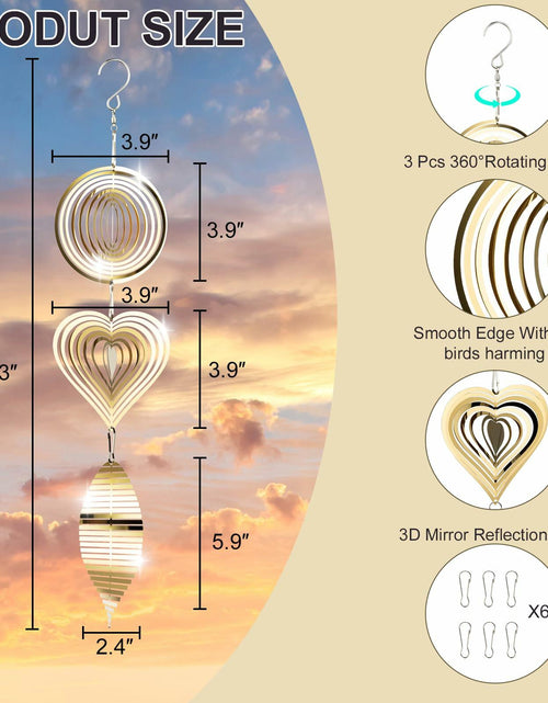 Load image into Gallery viewer, 3D Metal Bird Scare Discs Set Double-Sided Reflectors Outdoor Garden Decor
