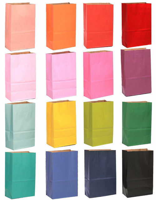 Load image into Gallery viewer, qiqee 32Pcs Treat Paper Bags Mini Snack 5.1x3.1x9.4in Rainbow Colors
