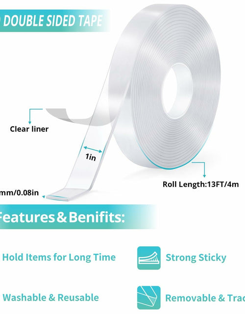Load image into Gallery viewer, ZhiYo Double Sided Heavy Duty Transparent Mounting Tape 13'x1"
