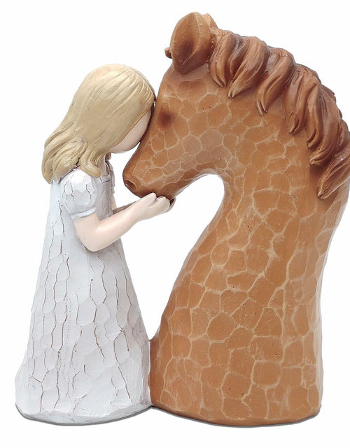 Load image into Gallery viewer, Horse Gifts Girl Embrace Horse Figurine Statue Home Decor Keepsake
