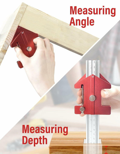Load image into Gallery viewer, TOURACE Cabinet Handle Jig Aluminum Template Tool Red Woodworking Ruler
