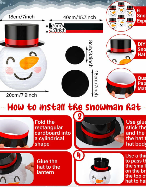 Load image into Gallery viewer, Riakrum 12 Pcs Winter Snowman Paper Lanterns Hanging Christmas Ornaments
