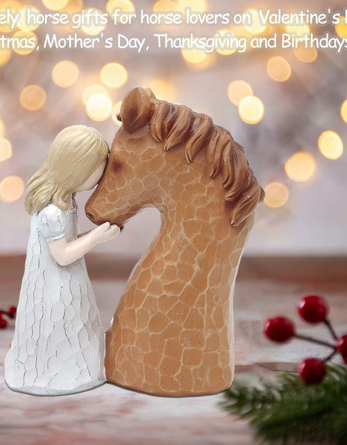Load image into Gallery viewer, Horse Gifts Girl Embrace Horse Figurine Statue Home Decor Keepsake
