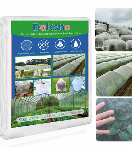 Daksha Ultra Fine White Garden Netting 2.4x3m 7.8x9.8ft Mosquito Plant Cover