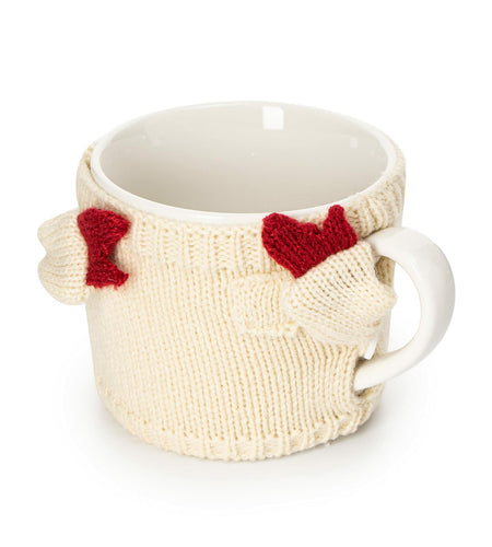 Sweater Mug Winter Cozy 14oz Red White Gloves Tree Holiday Gift