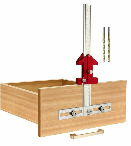 TOURACE Cabinet Handle Jig Aluminum Template Tool Red Woodworking Ruler