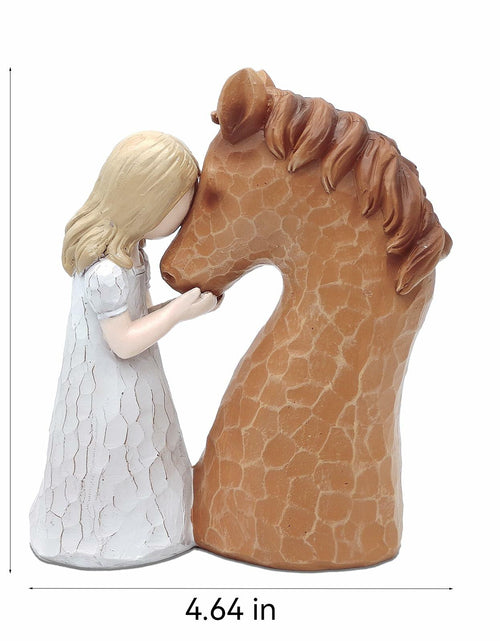 Load image into Gallery viewer, Horse Gifts Girl Embrace Horse Figurine Statue Home Decor Keepsake
