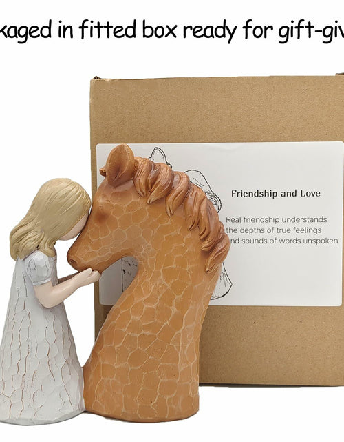 Load image into Gallery viewer, Horse Gifts Girl Embrace Horse Figurine Statue Home Decor Keepsake
