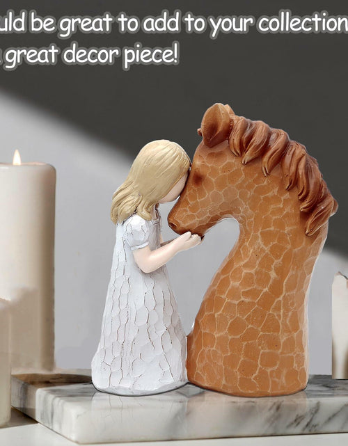 Load image into Gallery viewer, Horse Gifts Girl Embrace Horse Figurine Statue Home Decor Keepsake
