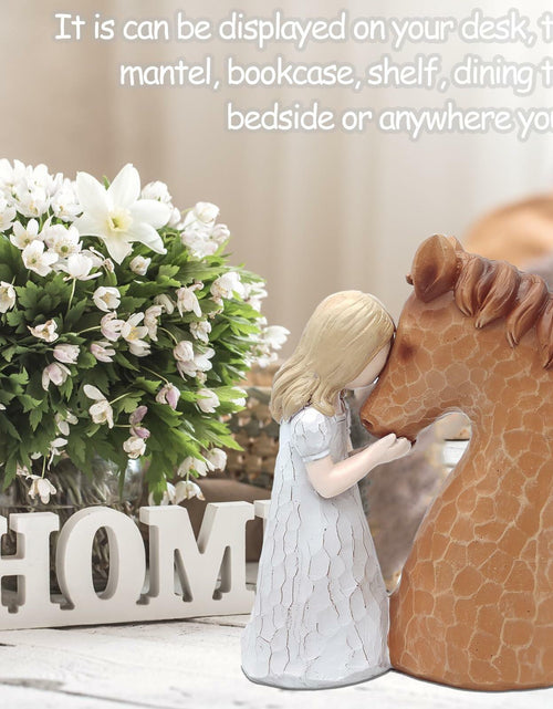 Load image into Gallery viewer, Horse Gifts Girl Embrace Horse Figurine Statue Home Decor Keepsake
