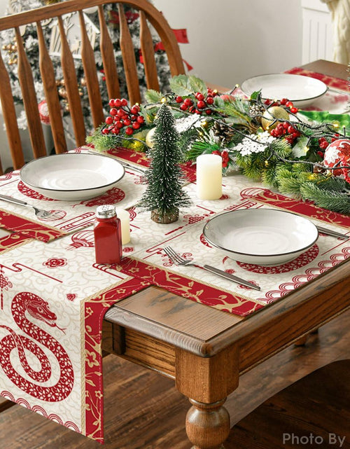 Load image into Gallery viewer, Artoid Mode Zodiac Snake 2025 Placemats Set of 4 12x18in Lunar Table Mats
