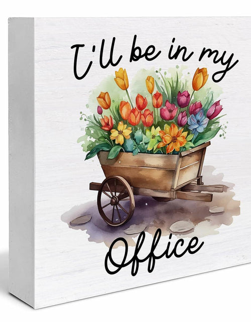 Load image into Gallery viewer, Rustic Welcome Spring Wood Block Sign Farmhouse Decor 5x5 Inches
