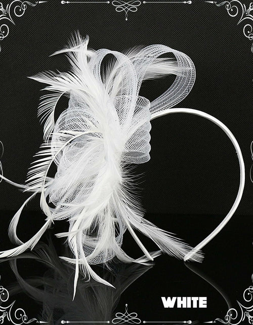 Load image into Gallery viewer, Kidukso Derby Hat Vintage Fascinator Headband Clip White
