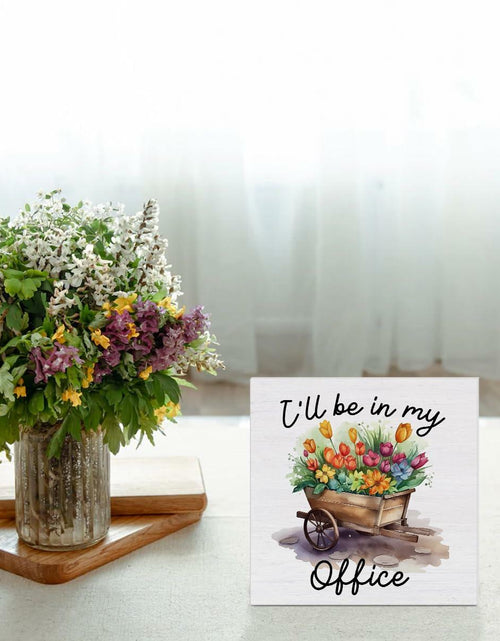 Load image into Gallery viewer, Rustic Welcome Spring Wood Block Sign Farmhouse Decor 5x5 Inches
