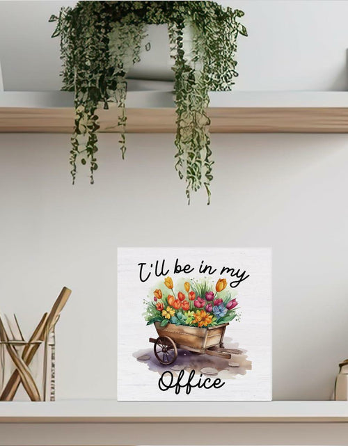 Load image into Gallery viewer, Rustic Welcome Spring Wood Block Sign Farmhouse Decor 5x5 Inches
