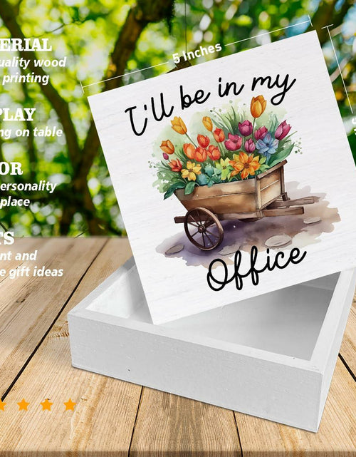 Load image into Gallery viewer, Rustic Welcome Spring Wood Block Sign Farmhouse Decor 5x5 Inches
