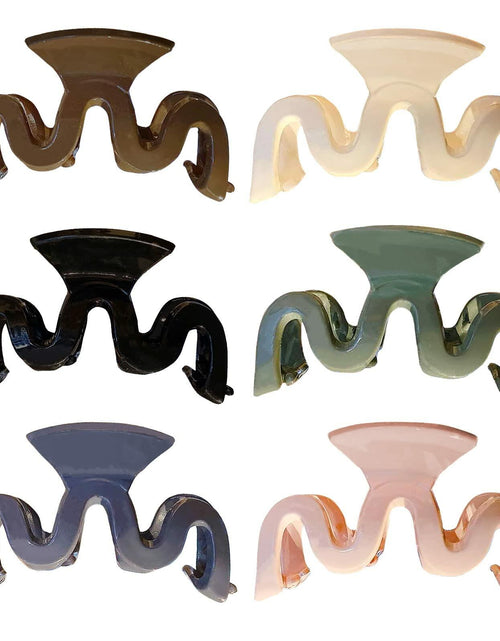 Load image into Gallery viewer, Yexnum 6pcs Acrylic Wavy Claw Hair Clips for Women Thick Thin Curly Hair
