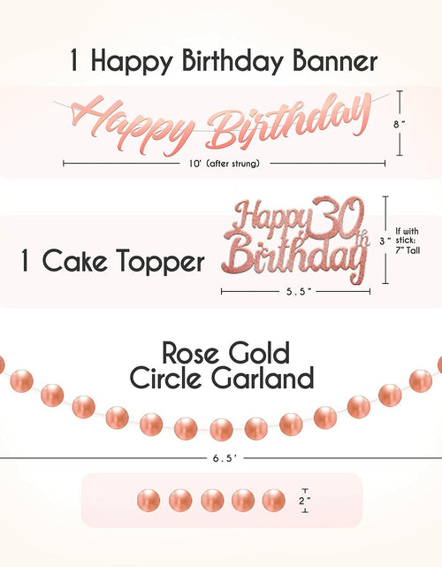 Load image into Gallery viewer, EpiqueOne 41-Piece Rose Gold 30th Birthday Party Decorations for Women
