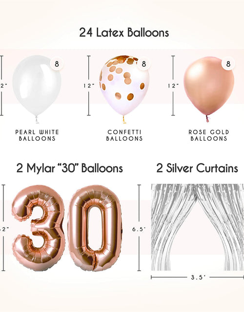 Load image into Gallery viewer, EpiqueOne 41-Piece Rose Gold 30th Birthday Party Decorations for Women
