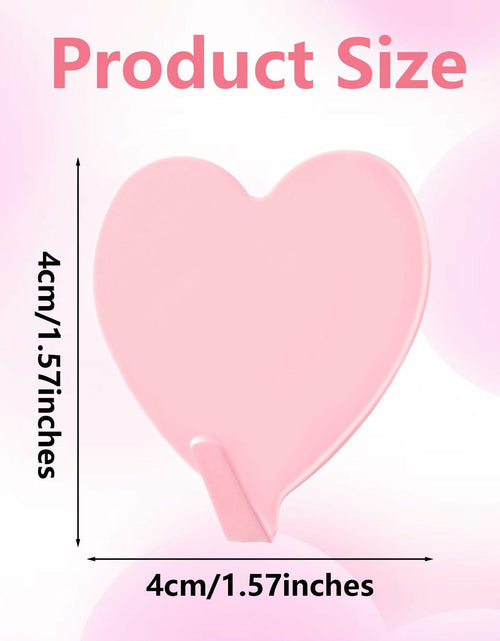 Load image into Gallery viewer, COMNICO 6 Pack Heart Shaped Stainless Steel Adhesive Hooks Silver
