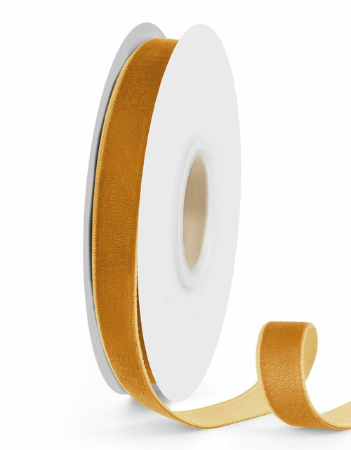Load image into Gallery viewer, VISPAD Velvet Ribbon Beige 5/8in x 10yd Single Face 1 Roll
