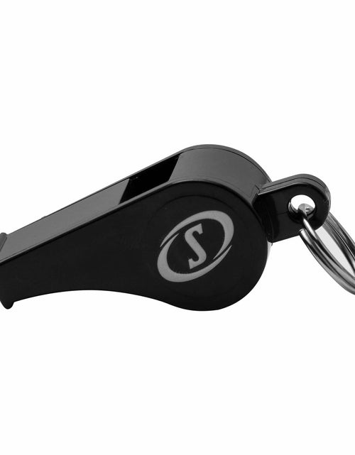 Load image into Gallery viewer, Spalding Plastic Whistle with Lanyard Black 1-Pack

