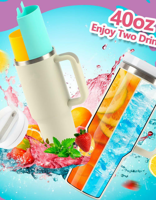 Load image into Gallery viewer, LittleHugs Silicone 2-in-1 Cup for Stanley Cup 40oz Cream Double Drinks Bag
