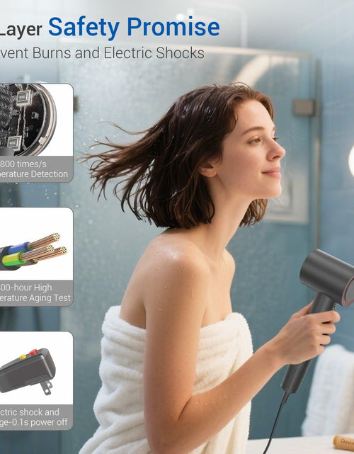 Load image into Gallery viewer, Hair Dryer 1400W 110K RPM Lightweight Smart Thermo Control Darkgray
