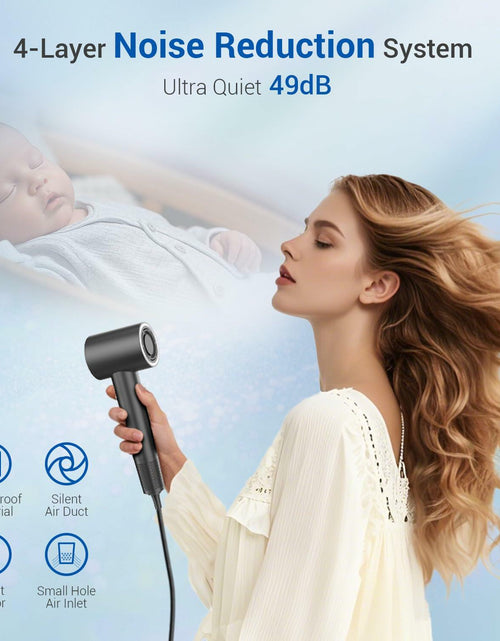 Load image into Gallery viewer, Hair Dryer 1400W 110K RPM Lightweight Smart Thermo Control Darkgray
