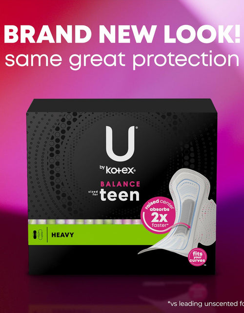 Load image into Gallery viewer, U by Kotex Balance Teen Ultra Thin Pads Heavy Absorbency 28 Count

