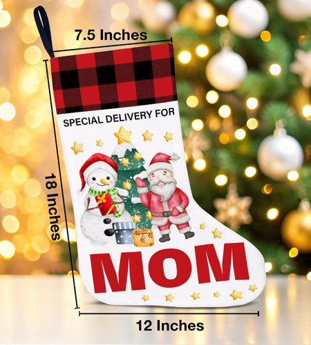 TSUYAWU Grandma Christmas Stocking Holiday Decoration 18x12 Inch