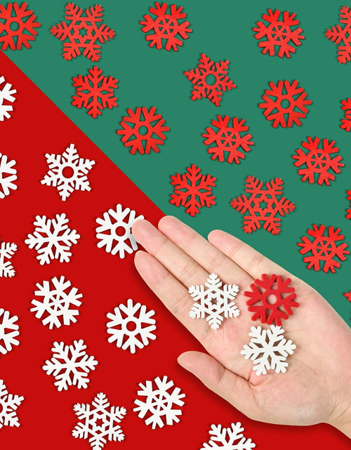 Load image into Gallery viewer, LadyRosian Wooden Snowflake Decorations 4 Pack Standing &amp; Hanging Xmas Ornaments
