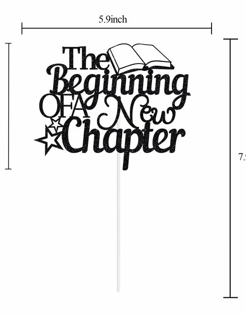 Load image into Gallery viewer, The Beginning of A New Chapter Cake Topper Black Glitter
