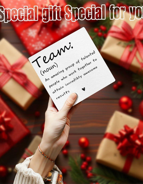 Load image into Gallery viewer, Motivational Team Noun Wooden Sign with Stand Rustic 5x5 Inches
