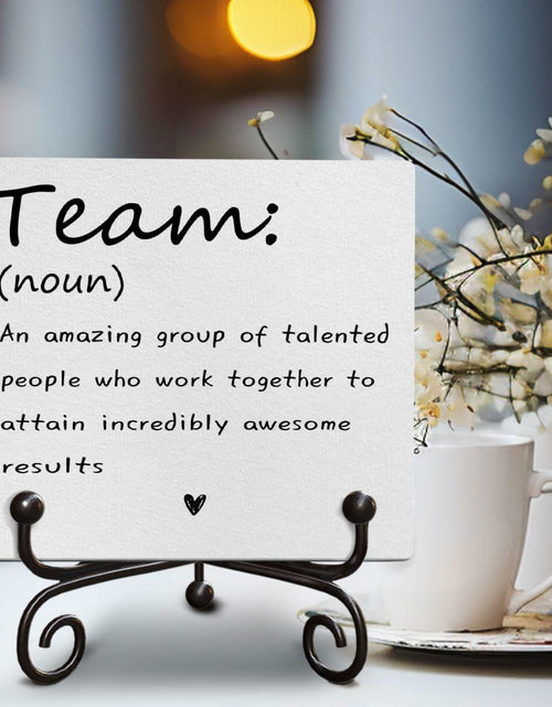 Load image into Gallery viewer, Motivational Team Noun Wooden Sign with Stand Rustic 5x5 Inches
