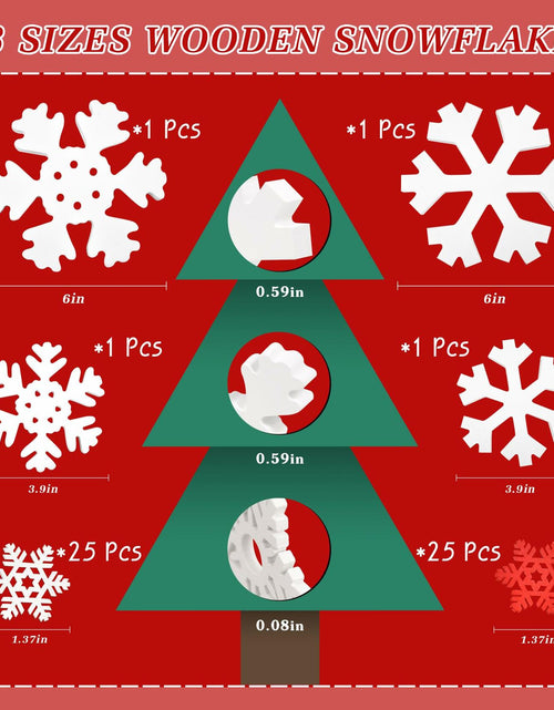 Load image into Gallery viewer, LadyRosian Wooden Snowflake Decorations 4 Pack Standing &amp; Hanging Xmas Ornaments
