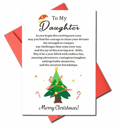 TI-EDC Sentimental Christmas Cards for Daughter - Merry Xmas Gifts