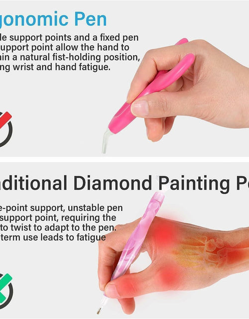 Load image into Gallery viewer, Ergonomic Diamond Art Pen with 3 Plastic Tips Resin Comfort Grip
