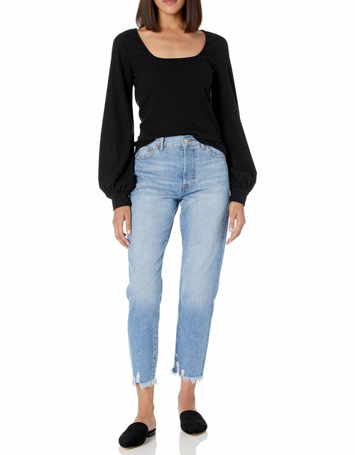Load image into Gallery viewer, The Drop Women's @lucyswhims Square-Neck Balloon-Sleeve Top Black Size L
