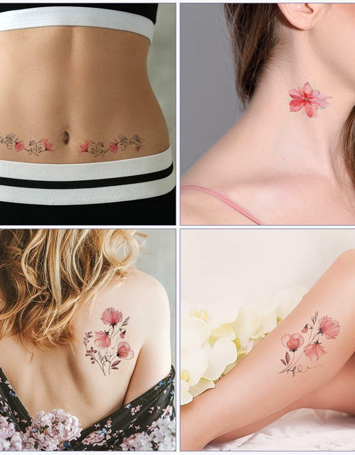 Load image into Gallery viewer, Jeffdad 20 Sheets Watercolor Floral Temporary Tattoos Stickers for Women
