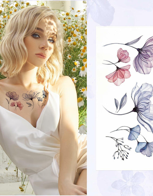 Load image into Gallery viewer, Jeffdad 20 Sheets Watercolor Floral Temporary Tattoos Stickers for Women
