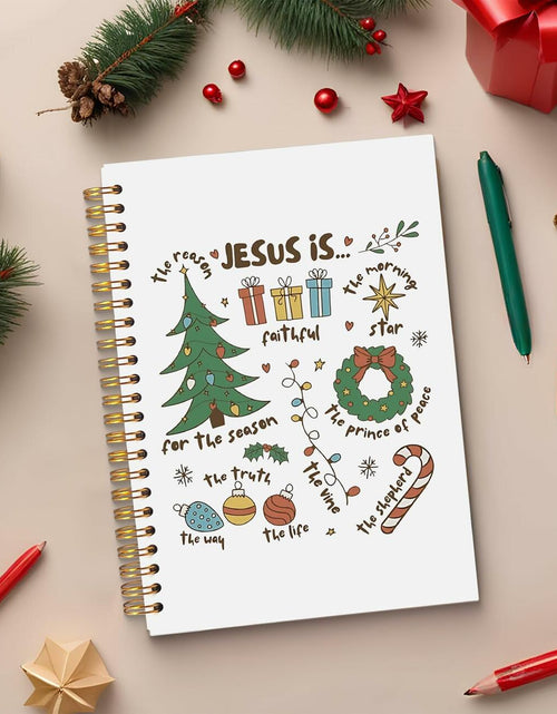 Load image into Gallery viewer, Ecezatik Christmas Notebook Jesus Is the Season 5.5x8.3 Inch Spiral
